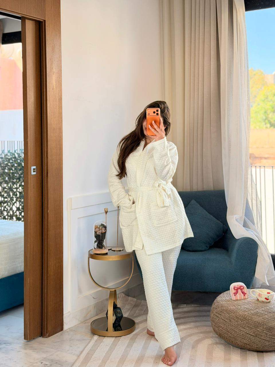 Peignoir+pantalon vue 2 — Prestina Maroc