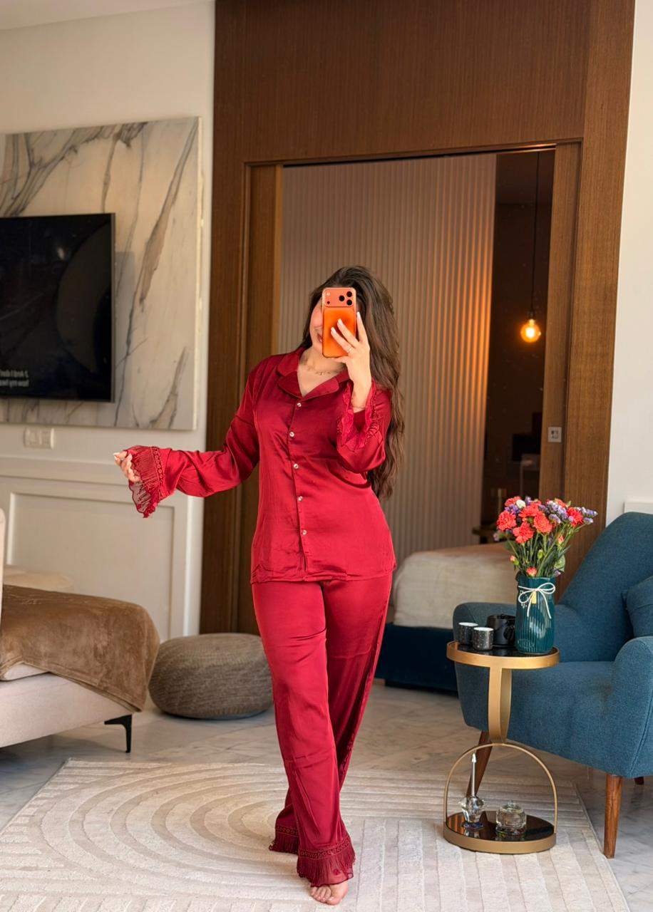 Pyjama Satin vue 2 — Prestina Maroc