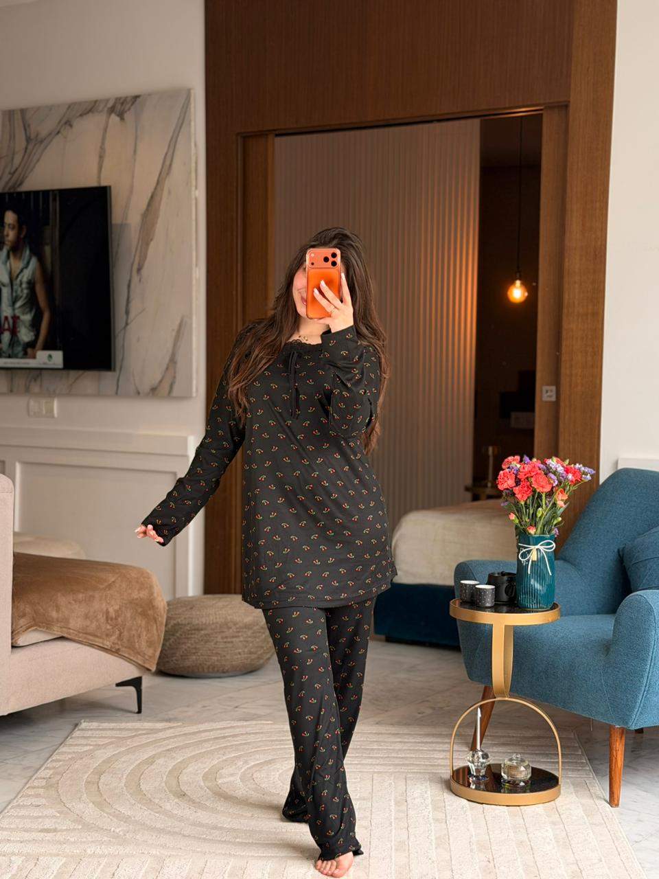 Demi Long Pyjama vue 2 — Prestina Maroc