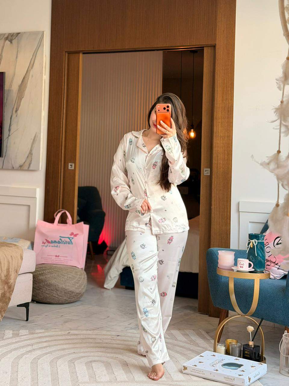 Labubu Satin Pyjama Satiné femme — Prestina Maroc